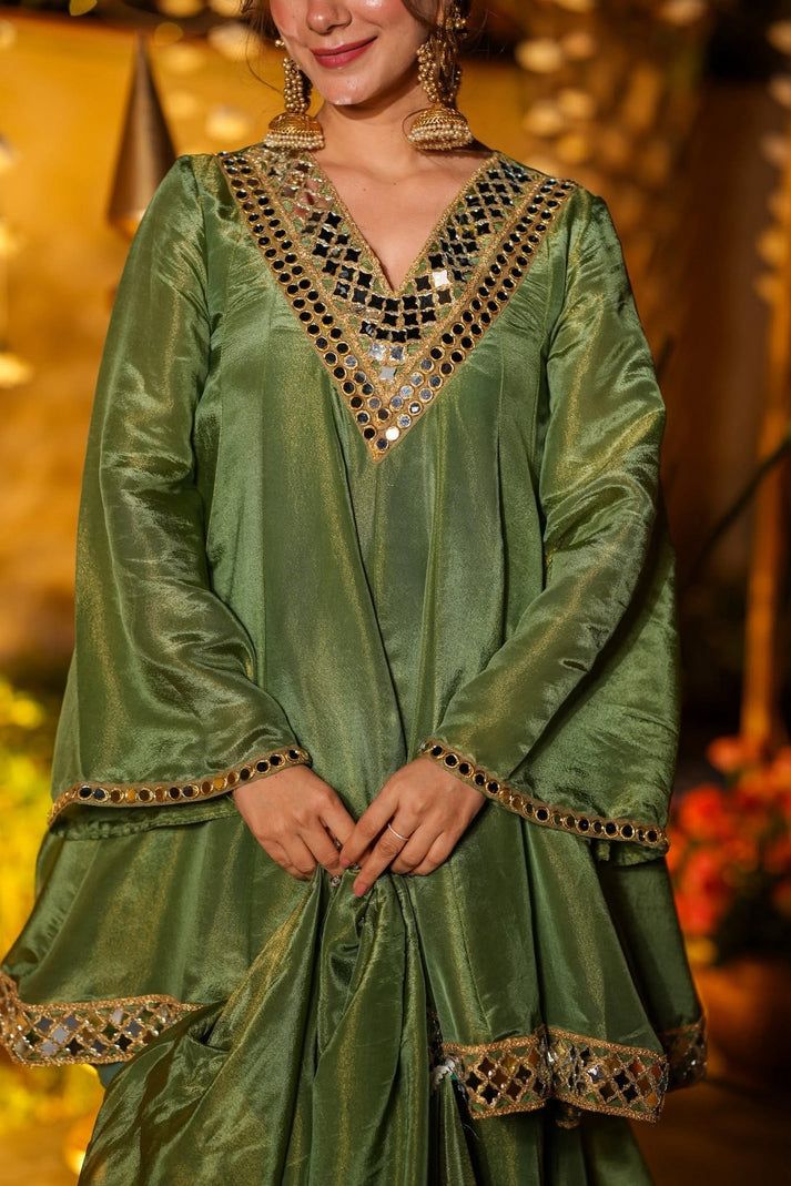 NAUSHEEN SHEESHA ZARI SILK SHARARA SET