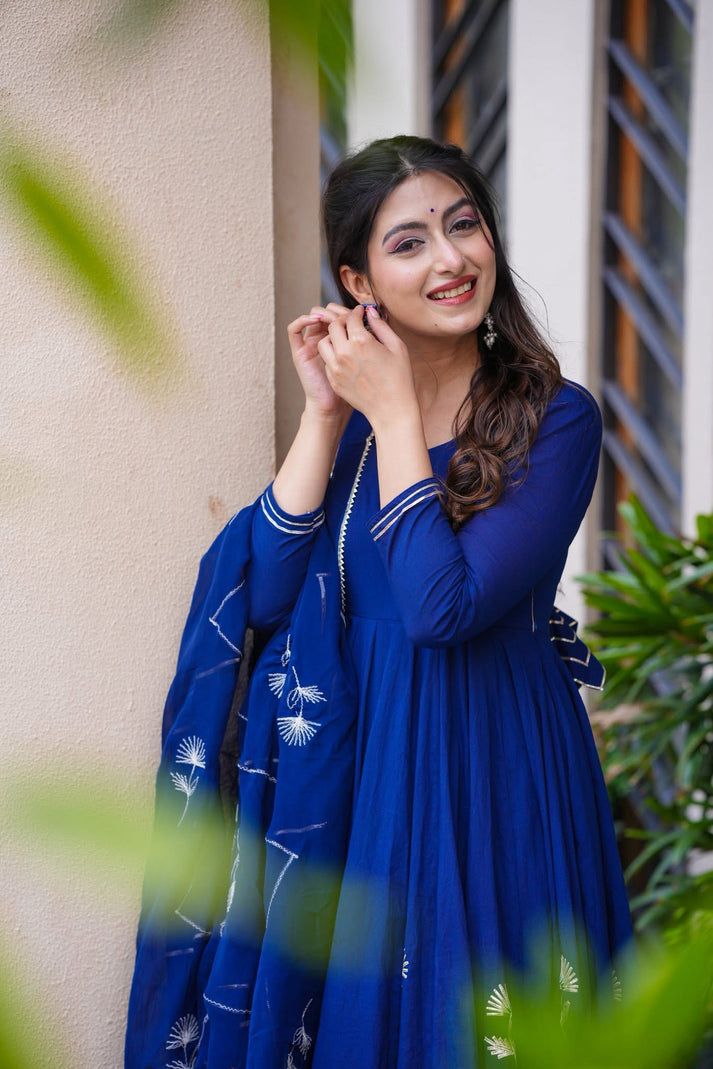 VARTIKA BLUE COTTON SUIT SET