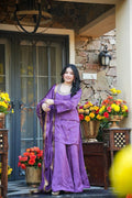 AMETHRA PURPLE WEDDING WEAR KURTA SET