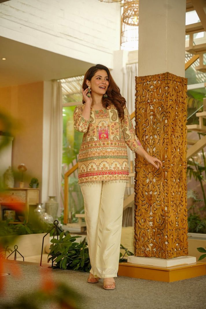 GILDED CROWN HEAVY EMBROIDERED CO-ORD SET