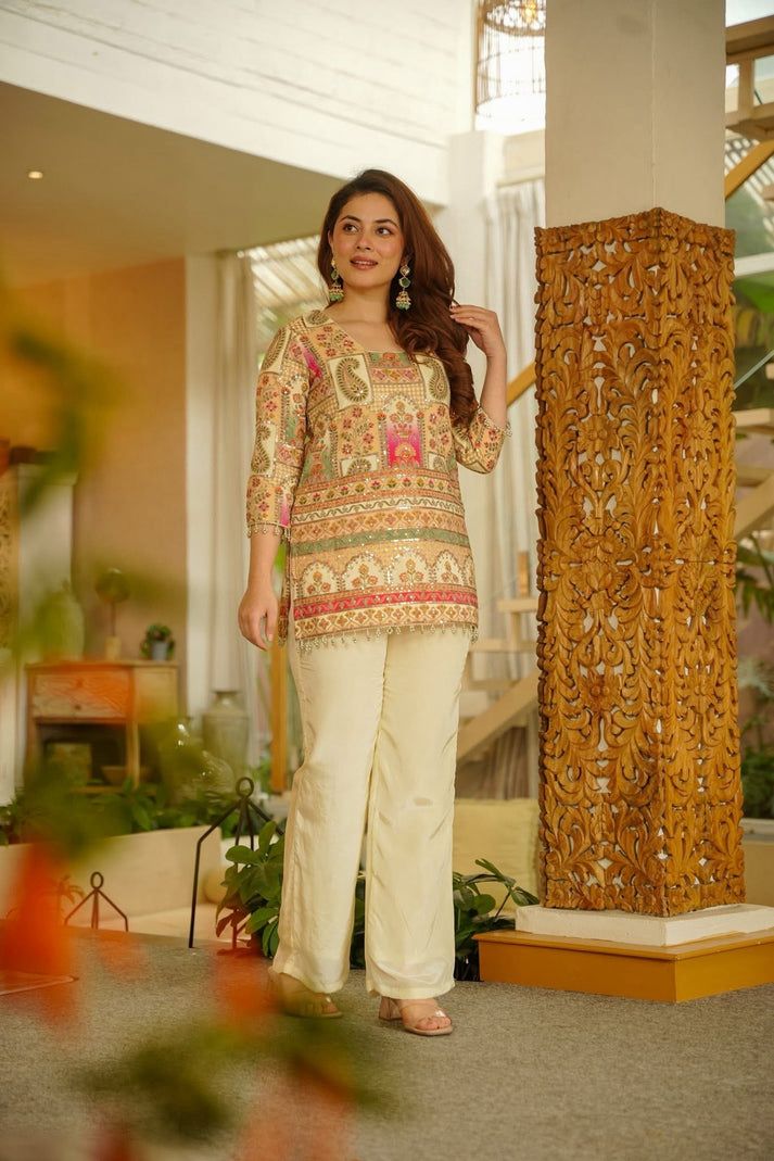 GILDED CROWN HEAVY EMBROIDERED CO-ORD SET