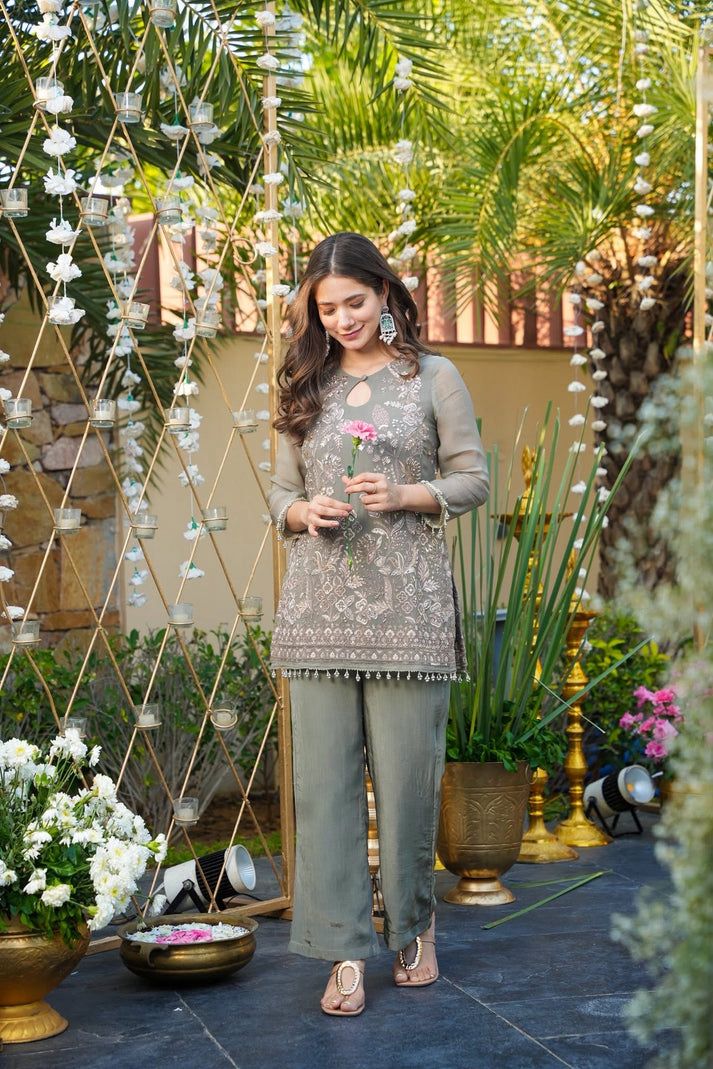 SARAAI EMBELLISHED GEORGETTE CO-ORD SET