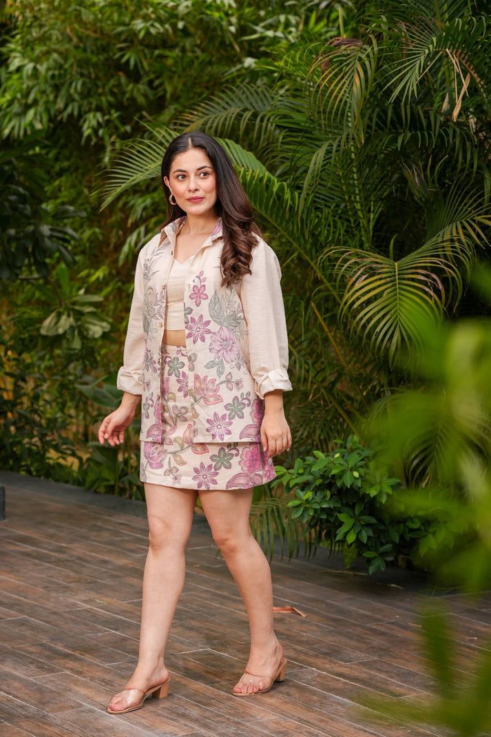 NAYELI NUDE FLORA CORD SET