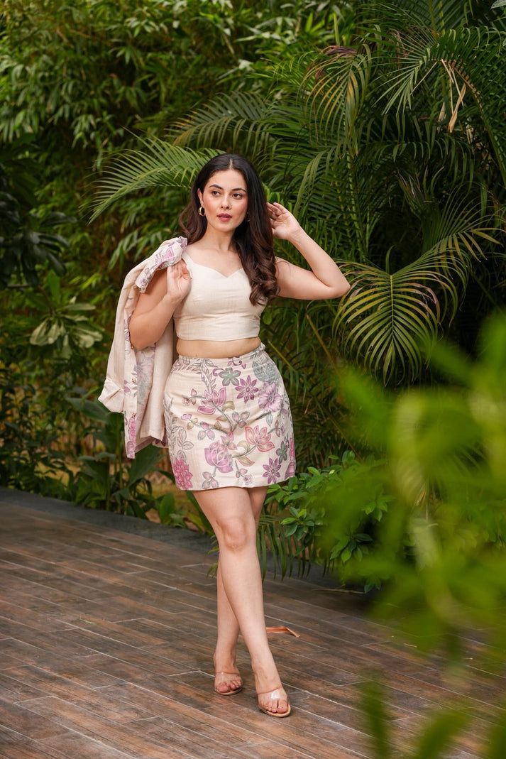 NAYELI NUDE FLORA CORD SET