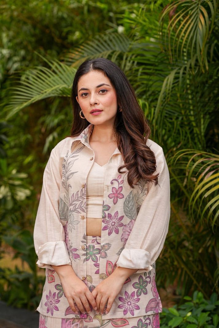 NAYELI NUDE FLORA CORD SET