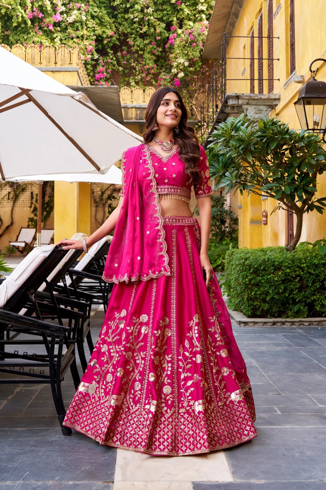 Pink Color Bridal Designer Sequence Embroidery Lehenga
