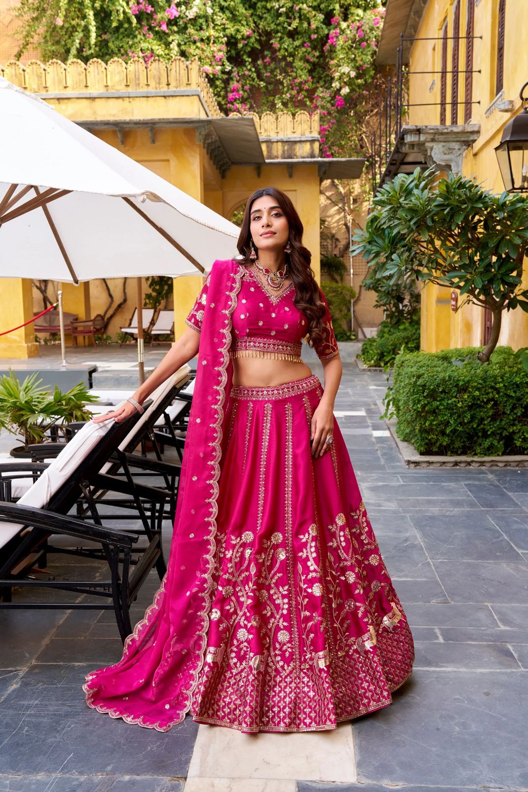 Pink Color Bridal Designer Sequence Embroidery Lehenga