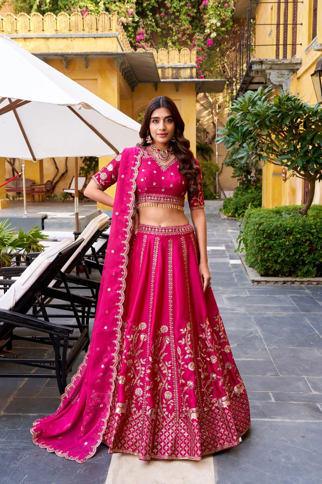 Pink Color Bridal Designer Sequence Embroidery Lehenga