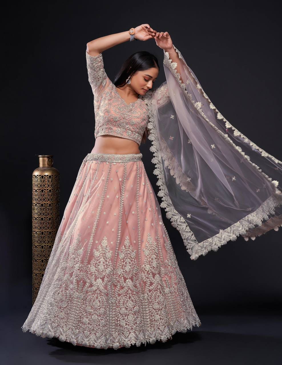 Baby Pink Color Heavy Sequence Work Designer Lehenga Choli