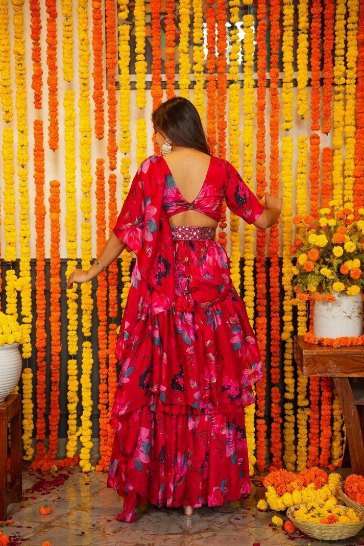 AZURE CHINON STYLISH SAREE